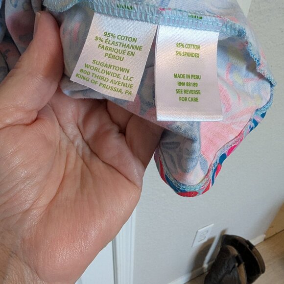 NWOT | Lilly Pulitzer |  Aleah Long Sleeve Top | XL | Surf Blue Flim Flam print - Picture 7 of 7